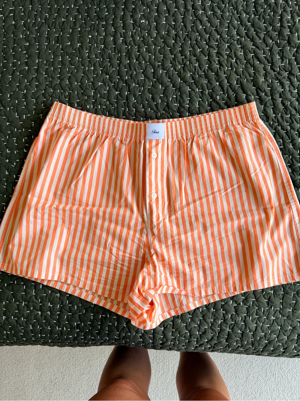 TNA Orange and White Striped Boxer Shorts